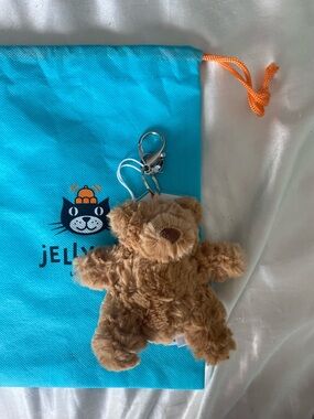 Jellycat Tan Plush Bear Keyring with Tag